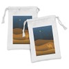 Ambesonne Desert Fabric Pouch Set of 2, Nighttime Dunes and