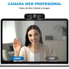 Spardar Webcam con Micrófono, Cámara Web 2K HD 1080P para Ordenador, PlugPlay, Cámara USB para Ordenador Portátil, PCMac, Se Puede Usar para Estudio