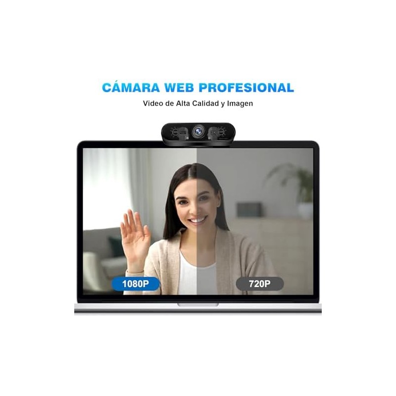 Spardar Webcam con Micrófono, Cámara Web 2K HD 1080P para