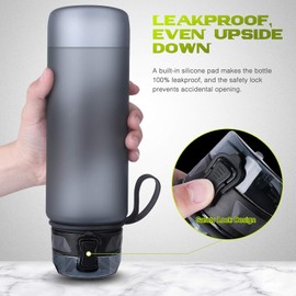 FULDENT Drinking Bottle 1L Sports Water Bottle [Drinking Bottle BPA Free] Drinking Bottle with Non-Slip Rubber Grip Suitable for Bicycle, Outdoor, School, Gym