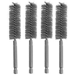 4pc Stainless Steel ALAZCO 5/8" Wire Brush for Power Drill Impact Driver Cleaning Wire Brush Stainless Steel Bore Brush - Hex Shank