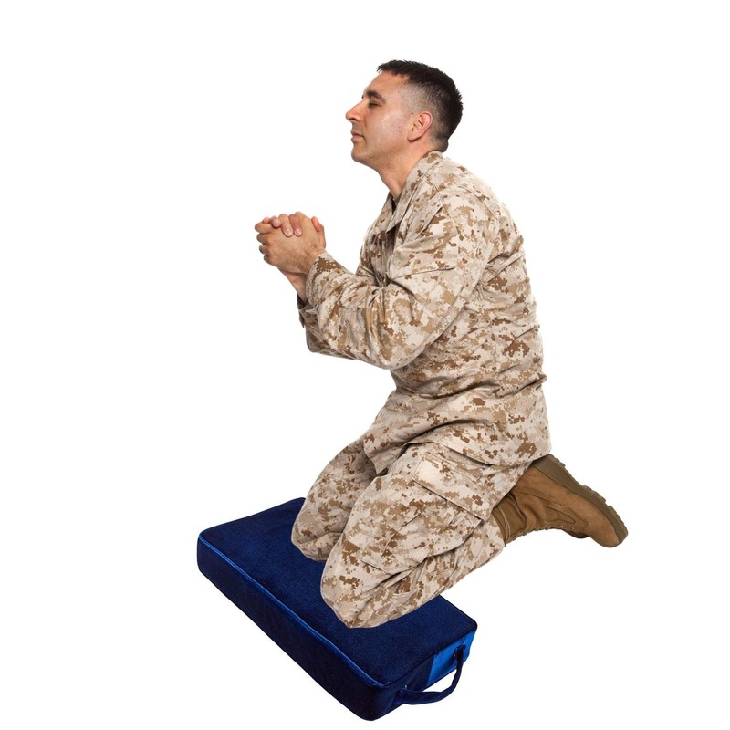 Needzo Soft Navy Blue Personal Foam Prayer Kneeler, Easy to