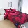 uxcell Full/Queen Size Galaxies Red Comforter Sets - 3D Outer