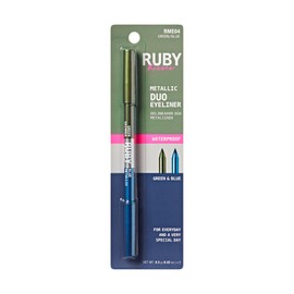 Ruby Kisses Waterproof Matte & Metallic Duo Eyeliner - Dual-Ended Smudge-Proof Pencil for Precision & Eyeshadow Multi-use, Long-Lasting, Intense Color (Green/Blue)
