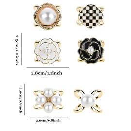 Oenothera 6 pieces scarf ring clip, golden scarf buckle, scarf ring modern clasp, scarf closure ring, for women's scarves and silk scarves use, Metal