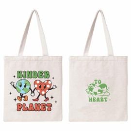 Planet Earth Tote Bag Cute Funny Canvas Bag for Women Gift Reusable Grocery Bag Cotton Canvas Tote Bag With Pocket Shopping Shoulder Bag Beach Travel Bag