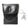 DUINIU 1pc Skull Black Leather Crossbody Bag with 1pc Skull