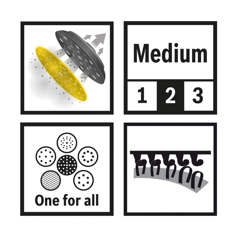 Bosch 2608601334 Grinding Plate Multi-Hole Hard 150mm in Black/Blue