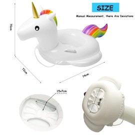 Baby Swimming Ring, Inflatable Baby Swimming Ring, Baby Swimming Aid, Swimming Seat Toddlers, Baby Swimming Aids with Swimming Seat, PVC for Toddlers, 6 Months to 48 Months (Unicorn)