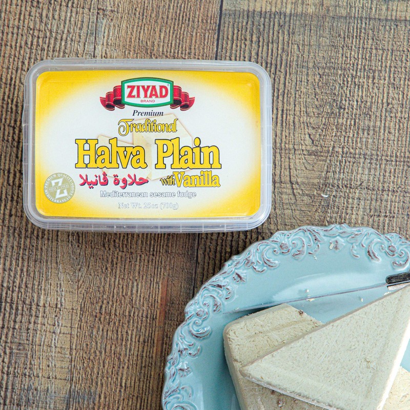 Ziyad Traditional Mediterranean Sesame Fudge Halva with Vanilla, Additives No