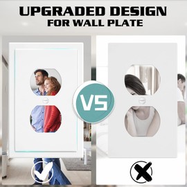 1-Gang Modern Edge Decorative Wall Plate Cover Switch Outlet Single Duplex Electrical Faceplate for Light Switches, Smart Switch, GFCI, Dimmers, Receptacle, USB Outlet (4 Pack, Single Duplex)