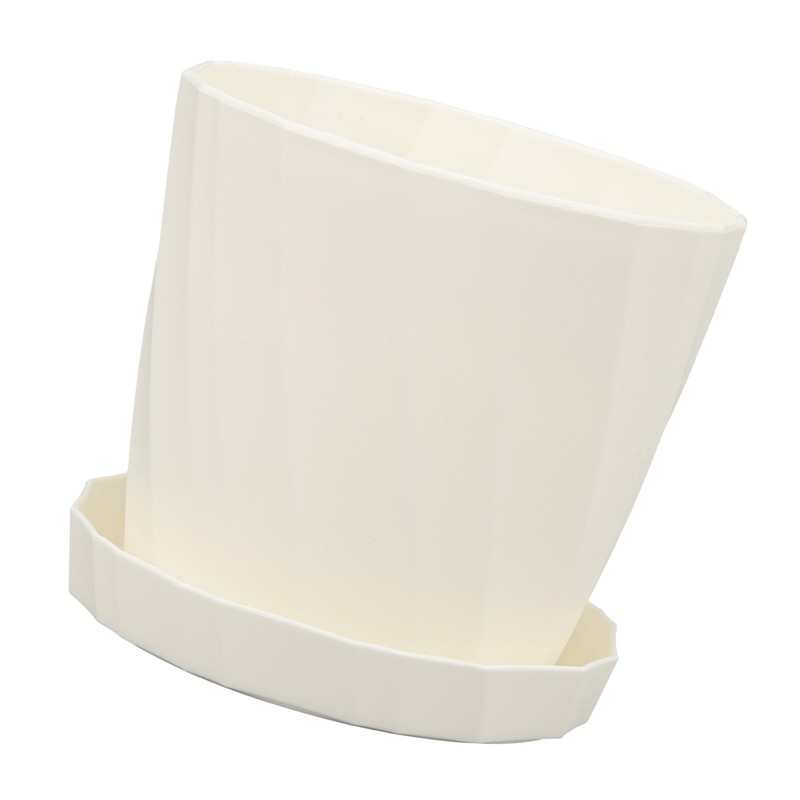5 PCS Indoor Plant Pots with Base PP White Beautiful