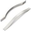 FURNIWARE Pack of 10 Brushed Nickel Kitchen Handles, D-Shape Drawer