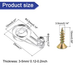 sourcing map 60Set Glass Door Retainer Clips, 3.5mm Cabinet Door Glass Retainer Clips Kit Glass Door Retainer Kit for Fixing Glass Cabinet Doors (Transparent Clip with Gold Screws)