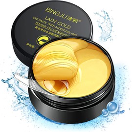 Parches para Ojos de 30 Pares, Parches para Contorno, Máscaras de Colágeno de 24K en Polvo de Ojos, Antienvejecimiento, para Alivio Arrugas, Ojeras, Bolsas e Hinchazón, Hidratante