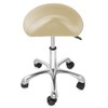 Saloniture Professional Ergonomic Saddle Stool, Cream - Adjustable Hydraulic Seat,