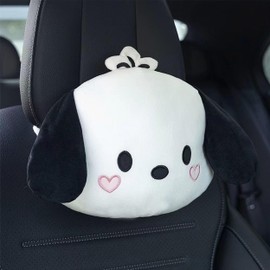 Roffatide Anime Pochacco 2 Pcs Car Neck Pillow Plush Auto Head Neck Rest Cushion for Chairs, Recliners, Driving Seats