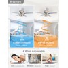 Breezary 52 inch Flush Mount Ceiling Fans with Lights Remote