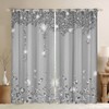 Silver Glitter Curtain (Non-Glitter), Sparkling Party Decorations, Blackout Curtains for