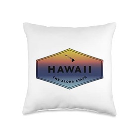 TEAM ALOHA DESIGN CO Hawaii State-Feel The Aloha Spirit-Ohana Throw Pillow, 16x16, Multicolor
