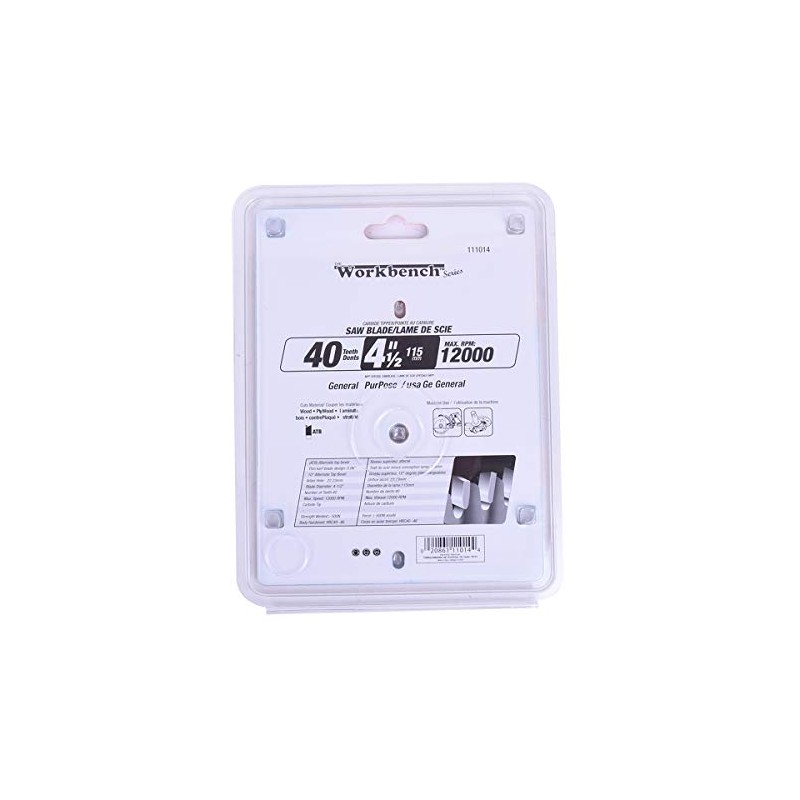 Toolway 111014 Saw Blade 4-1/2", 115mm, 40 Tooth