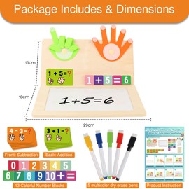 AEYAKA Montessori Wooden Calculation Game - Educational Toy for Counting & Learning Numbers - Math Game for Children from 3 Years - Educational Preschool Toy for Boys & Girls