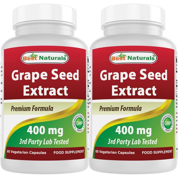Best Naturals Grapeseed Extract 400 mg 120 vcaps (120 Count (Pack of 2))
