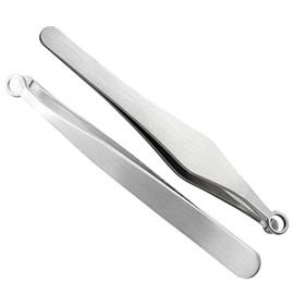 Stainless Steel Nose Hair Trimmer Set 2 Pcs Manual Tweezers for Men Precision Nose Hair Scissors Ergonomic Grip for Personal Grooming