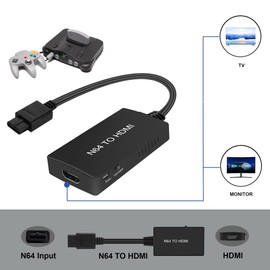 N64 to HDMI Converter Adapter, Converter for N64 /Gamecube/Super NES Game Video Signal to HDMI Signal, Displayed on 1080p HD TV/Moniter.