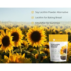 Sunflower Lecithin Powder for Baking Bread, Gummies, Cooking (4oz) 100 Natural, Gluten Free, Non-GMO Substitute for Lecithin Powder for Liposomal...  