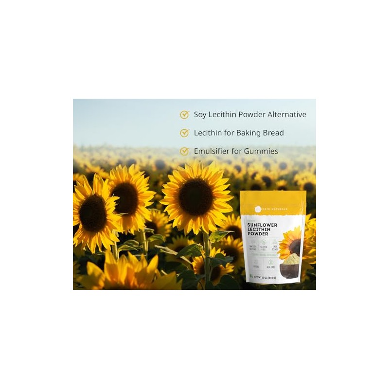 Sunflower Lecithin Powder for Baking Bread, Gummies, Cooking (4oz) 100