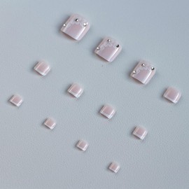 Press on Toenails Flower Fake Toenails Ombre Glossy Acrylic Glue on Toenails Full Cover Nude Toenails Spring Cute Floral False Toenails Summer Beach Artificial Toenails for Women Manicure 24 Pcs