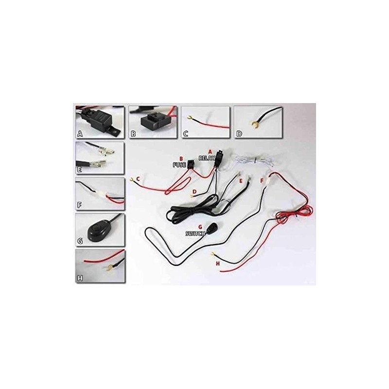 SparkHID LED Work Light Bar CREE Wiring Harness Kit with