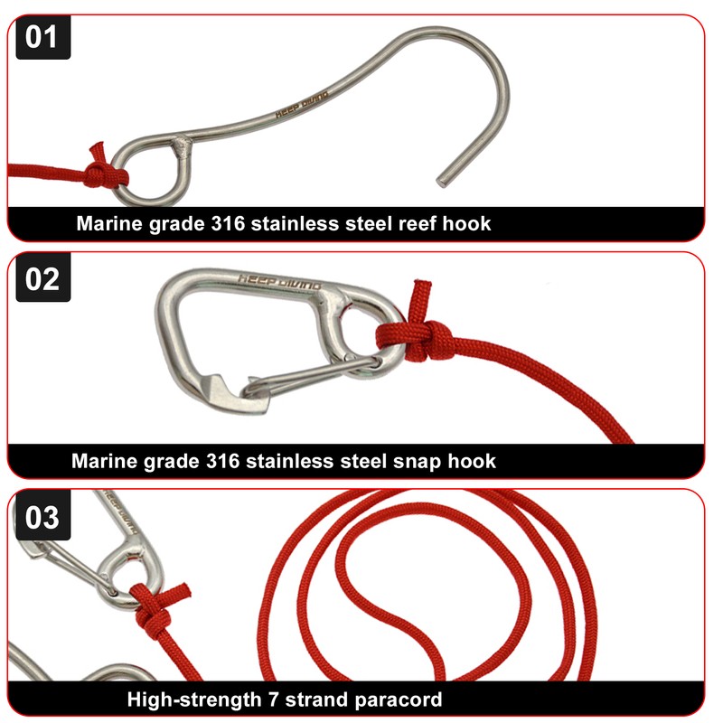 Reef Drift Hook Scuba Diving 316 Stainless Steel Reef Drift