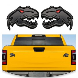 HHLOU A Pair Redeye Dinosaur Metal Emblem for Dodge RAM TRX 1500 2500 3500 Charger Challenger (Matte Black)