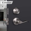 4 Sets-Wave Style Entry Door Handle Set with Double Cylinder