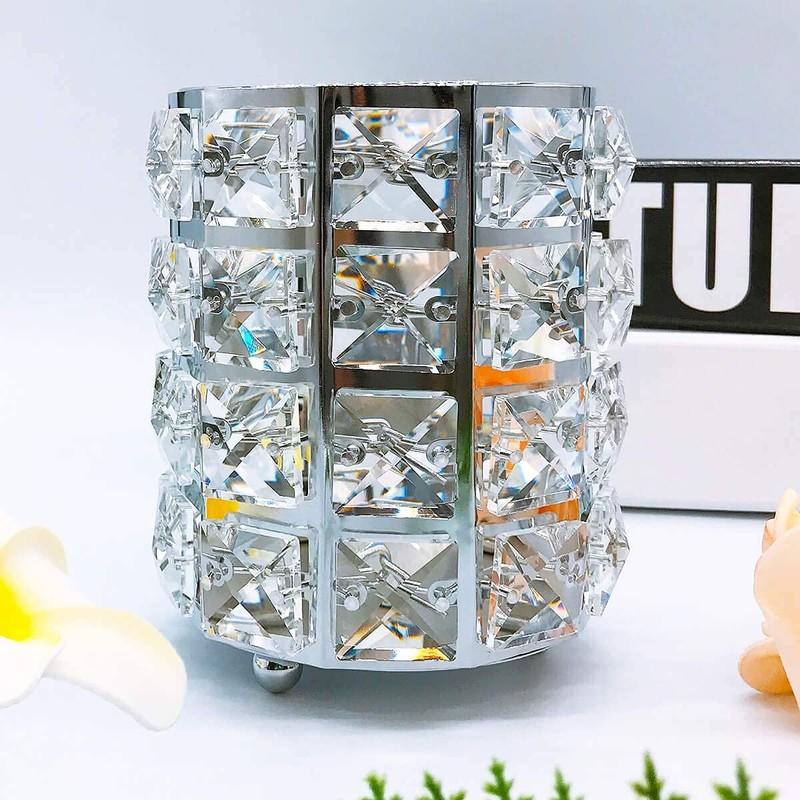Tiardey Crystal Makeup Brush Holder Organiser Eyebrow Comb Brush Pen