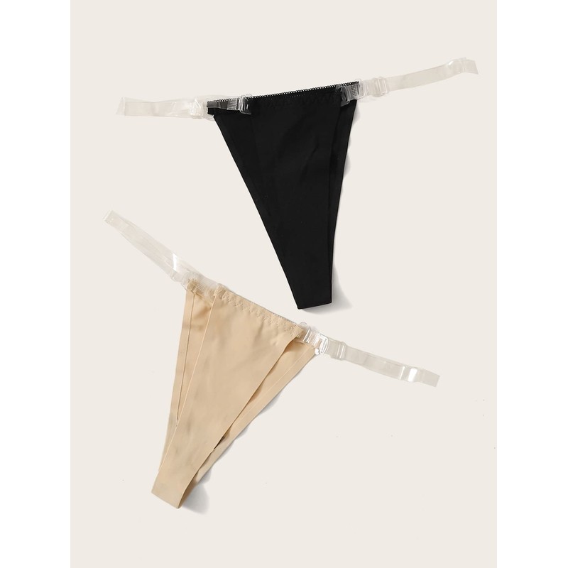 GORGLITTER Women's 2 Piece No Show Underwear G String Thongs