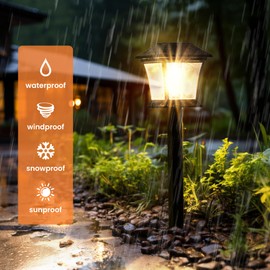 GIGALUMI Solar Pathway Lights 2 Pack Solar Lights, Waterproof Outdoor Path Light for Garden Yard Patio Lawn Porch Walkway Backyard Sidewalk (Warm White)