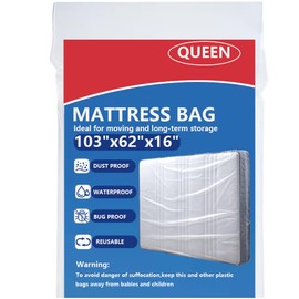 Plastic Mattress Bag for Moving Storage, Mattress Protector Cover ,Mattress Bag for Disposal (Queen)