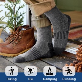 QonLou Mens Socks Thermal Socks Mens 9-12 Multipack - Thick Wool Socks Boot Socks Warm Winter Socks for Work Walking