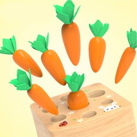 NIWWIN NIVIN Educational Carrots Harvest Wooden Toddler Toy Sorting Game Development Montessori Toy Preschool Learning Fine Motor Skills Boys Girls Toy