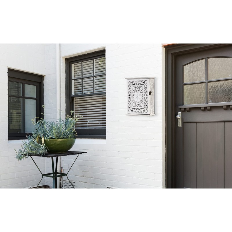 AHUONEL Wooden Key Holder for Wall, Key Box Key Cabinet,