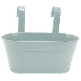 Hanging Flower Planter Iron Bucket Flower Pot Holder with Detachable Hook for Garden DecorBlue 21x22.5cm