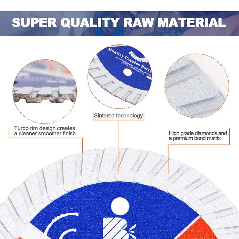 BRSCHNITT Diamond Saw Blade, 2pcs 75mm, Arbor 10mm, Dry/Wet Cutting,