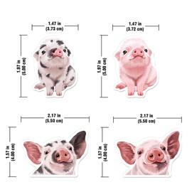 WIRESTER Set of 4 Car Vent Clip, Decorative Accessories, Interior Decoration for Cars - Nursery Baby Pig Piglets, Pink Baby Pig, Black Spots Baby Pig