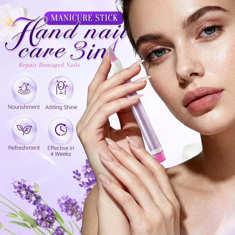 2en1 Cuticle Oil Pen-Aceite Nutritivo para Cutículas y Uñas(1pieza,Lavanda)