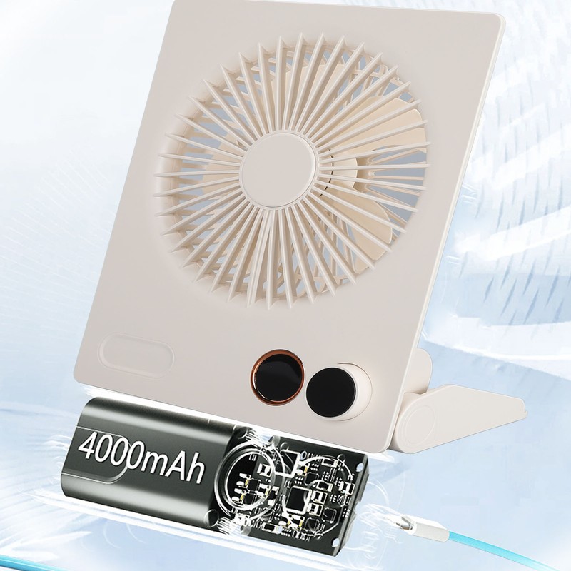Ultra Thin Table Fan Desktop Flat Battery Operated Standing Hanging
