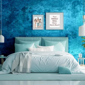 Fit’n Furnish 31" × 591" Blue Concrete Peel and Stick Wallpaper - Self-Adhesive Vinyl Wall Wrap for Bedroom, Bathroom, Accent Walls, Countertop, Faux Stone Decorative and Garage