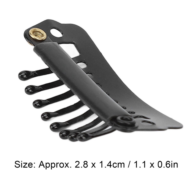50pcs Hair Extension Clips Set Stainless Steel DIY 8 Teeth